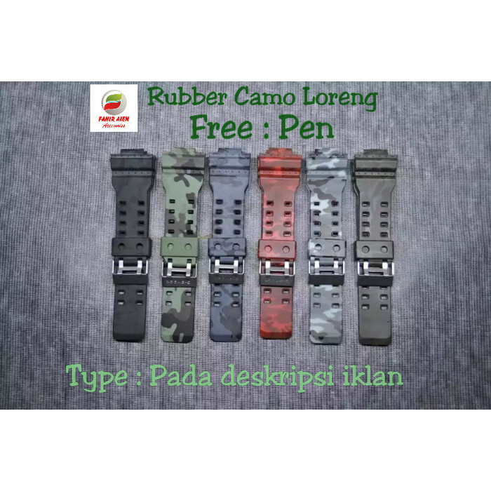 STRAP RUBBER KARET TALI JAM TANGAN CASIO GSHOCK G-SHOCK DAN DIGITEC - Biru loreng