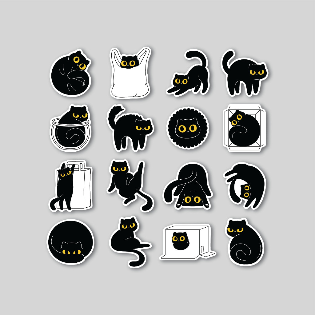 

Sticker Pack The Black Cats | Sticker Tumblr | Stiker Laptop Koper Helm