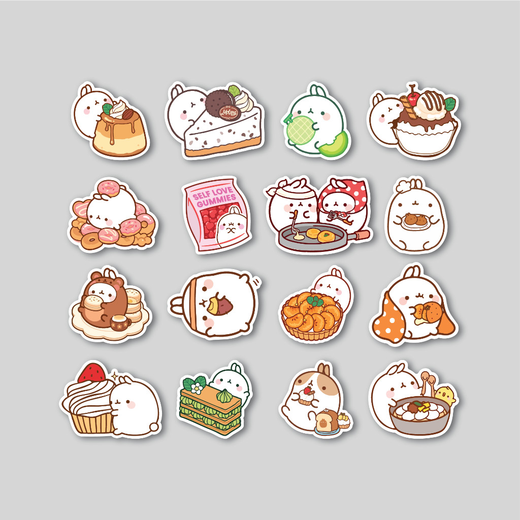 

Sticker Pack Foodie Molang | Sticker Tumblr | Stiker Laptop Koper Helm