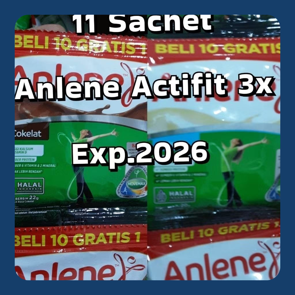 

ANLENE SACHET ACTIFIT 3X / isi 11 Sachet perRenceng /EXP.2026 - 2027