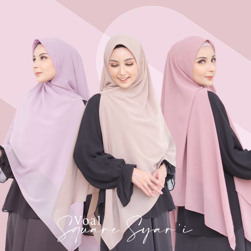 hijab segiempat voal syari/square voal jumbo/ square 145 x 145