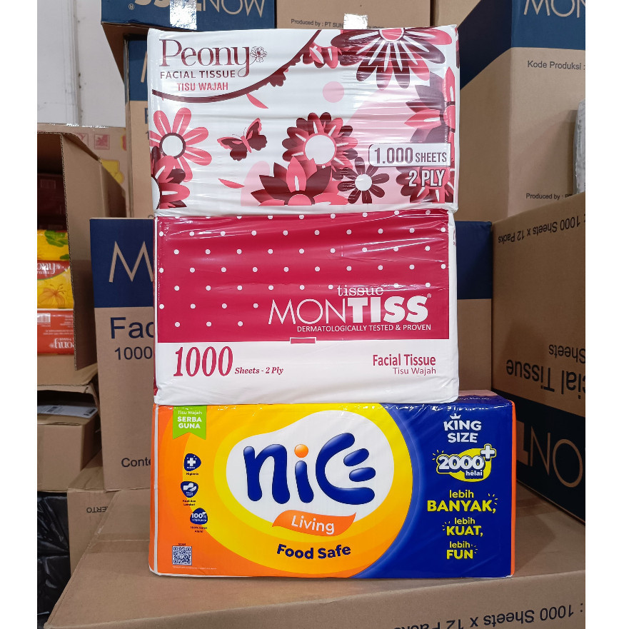 Montis 1000gr Tisu 1kg Besar Facial Nice Peony Tissue 2ply