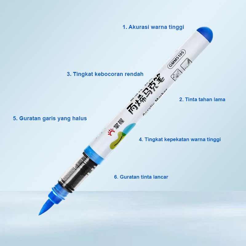 

Ay00! GRASP Marker Acrylic Brush Pen 12/24/36/48 Warna Spidol Akrilik Lentur Sketsa Seni MW003