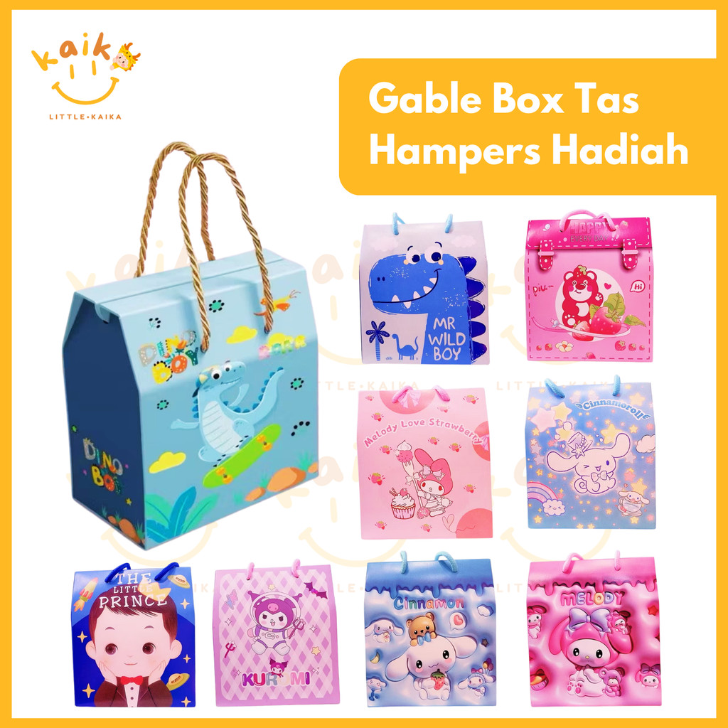 

LITTLE KAIKA | GB18 Kotak Hampers Hadiah Kado Lebaran Anak Kotas Tas Souvenir Anak Paper Bag/Goodie Bag/Box Tenteng Anak Dino Boy Girl