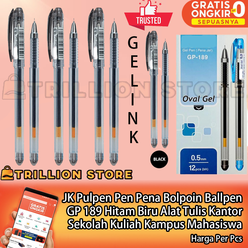 

JK Pulpen Pen Pena Bolpoin Ballpen Ball Pen GP 189 Hitam Itam Item Blue Biru Alat Tulis Kantor Sekolah Kuliah Kampus Notebook Notes Buku Tulis Kertas Agenda Paper Gel Ink Cair Tinta Terang Kering Tipis Detail Stylish NDL Minimalis Profesional Formal