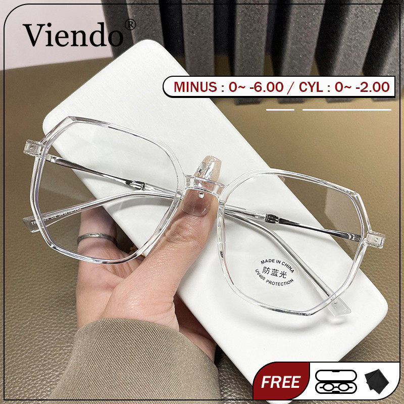 Viendo Kacamata Photocromic Minus Silinder Wanita Pria Frame Anti Radiasi Blueray Kaca Mata Optik