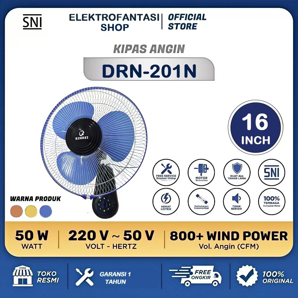 COD Kipas Angin Anginkipas Dinding 16 Inch Wall Fan Rinrei 12 &16 Yasaka & Elektronik Tempel Agin Mu