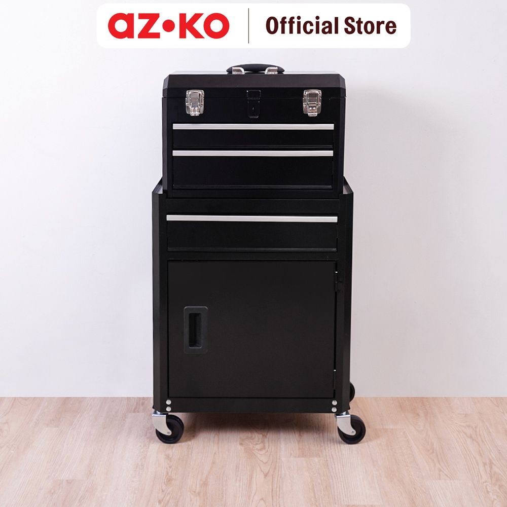 NEW PRODUCT AZKO TACTIX KABINET PERKAKAS 2 IN 1 - HITAM KABINET TOOLBOX TEMPAT PERALATAN BENGKEL