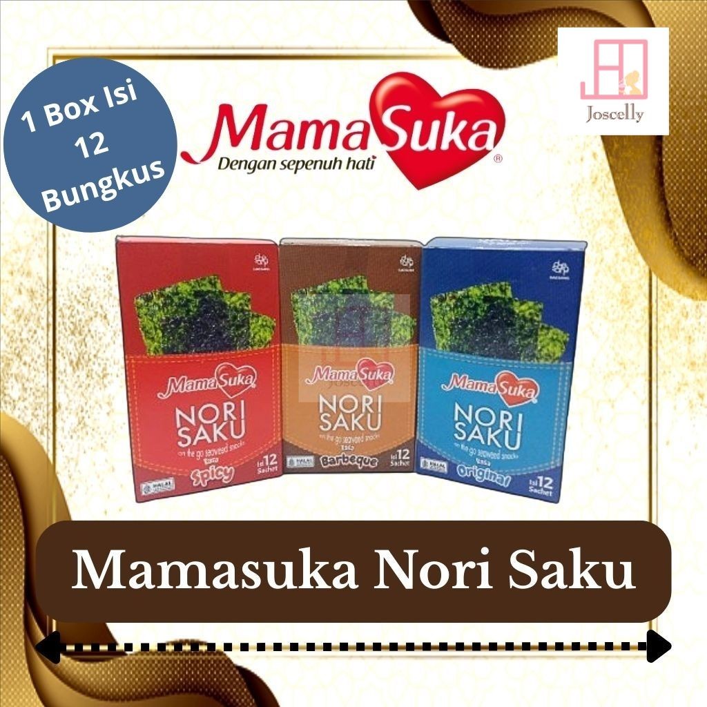 

JOSCELLY.ID MAMASUKA Nori Saku Snack Rumput Laut Box Isi 12 sachet