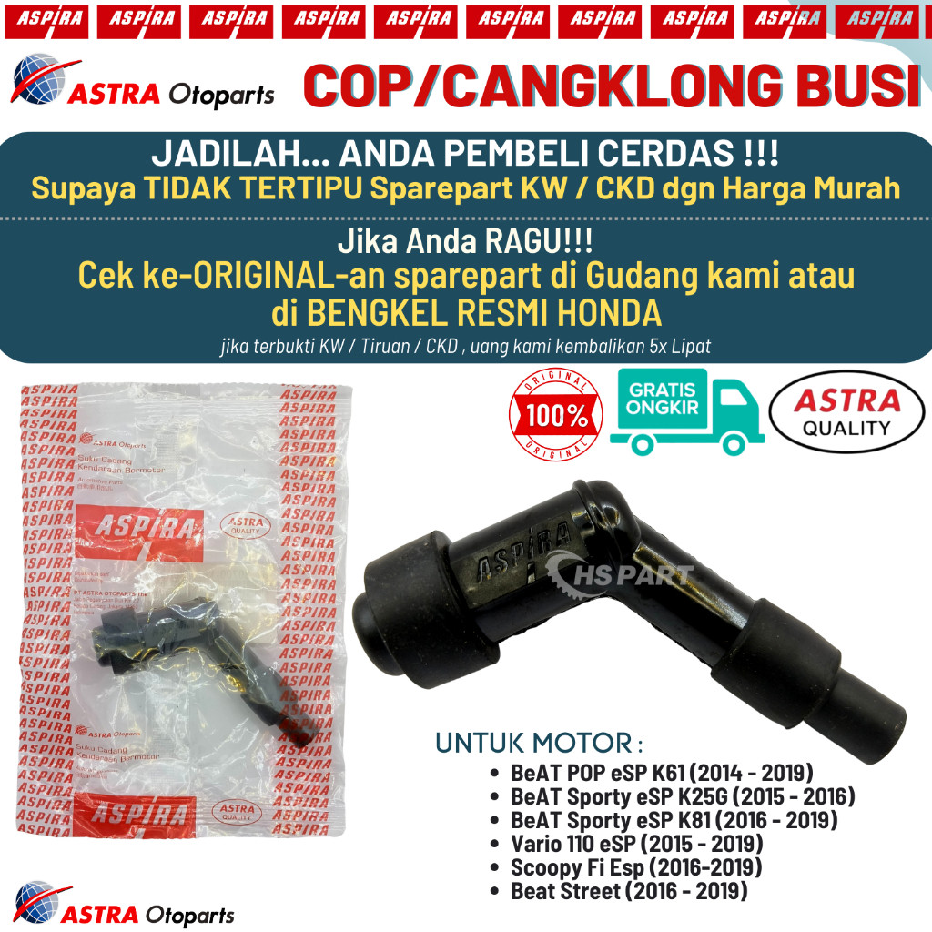 Tutup Busi Cangklong Busi Kepala Busi Cop Busi Beat POP Beat Fi Esp ORI Scoopy Fi Esp Vario 110 Fi L