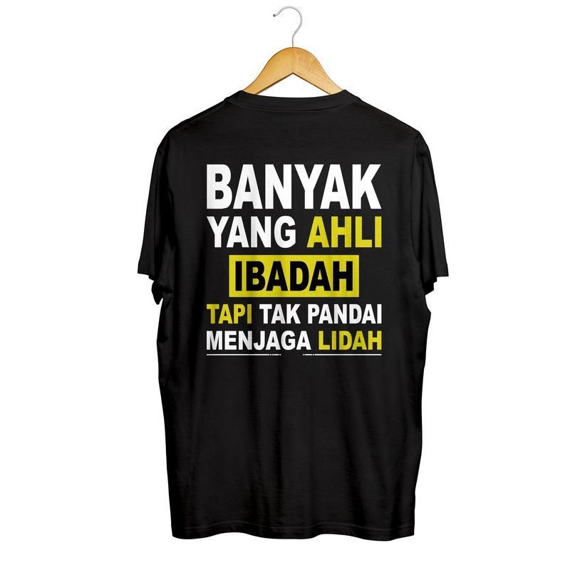 Kaos Atasan Oblong Motif Kata BANYAK YANGAHLIIBADAH Depan Belakang Kaos DewasaLengan Pendek Kaos Dis