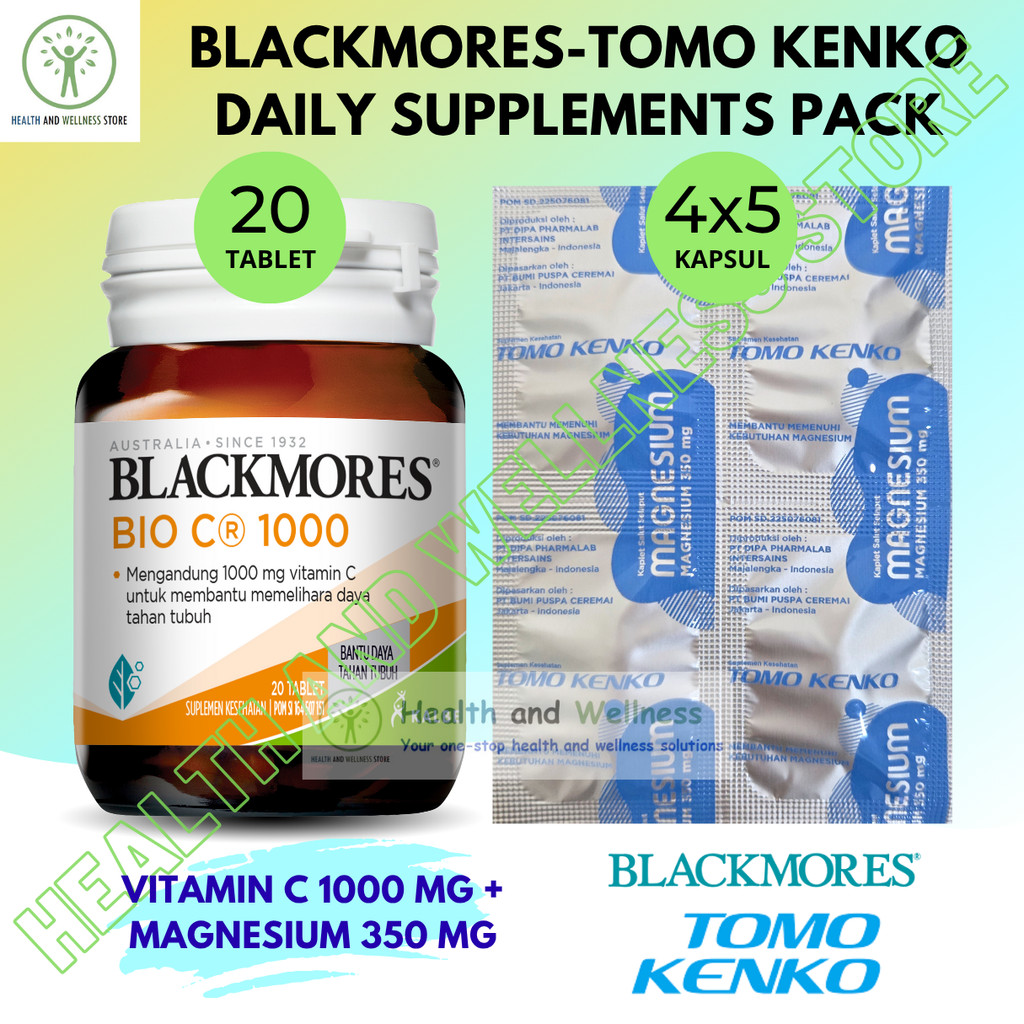 Blackmores Bio C 1000 Mg 20 Tablet Tomo Kenko MagnesIUm 350 Mg 20 Kaplet Paket