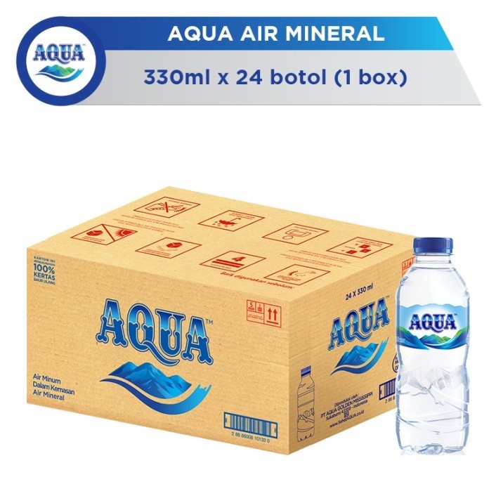 

AQUA BOTOL 330ML AQUA MINI AKUA AIR MINERAL MURNI
