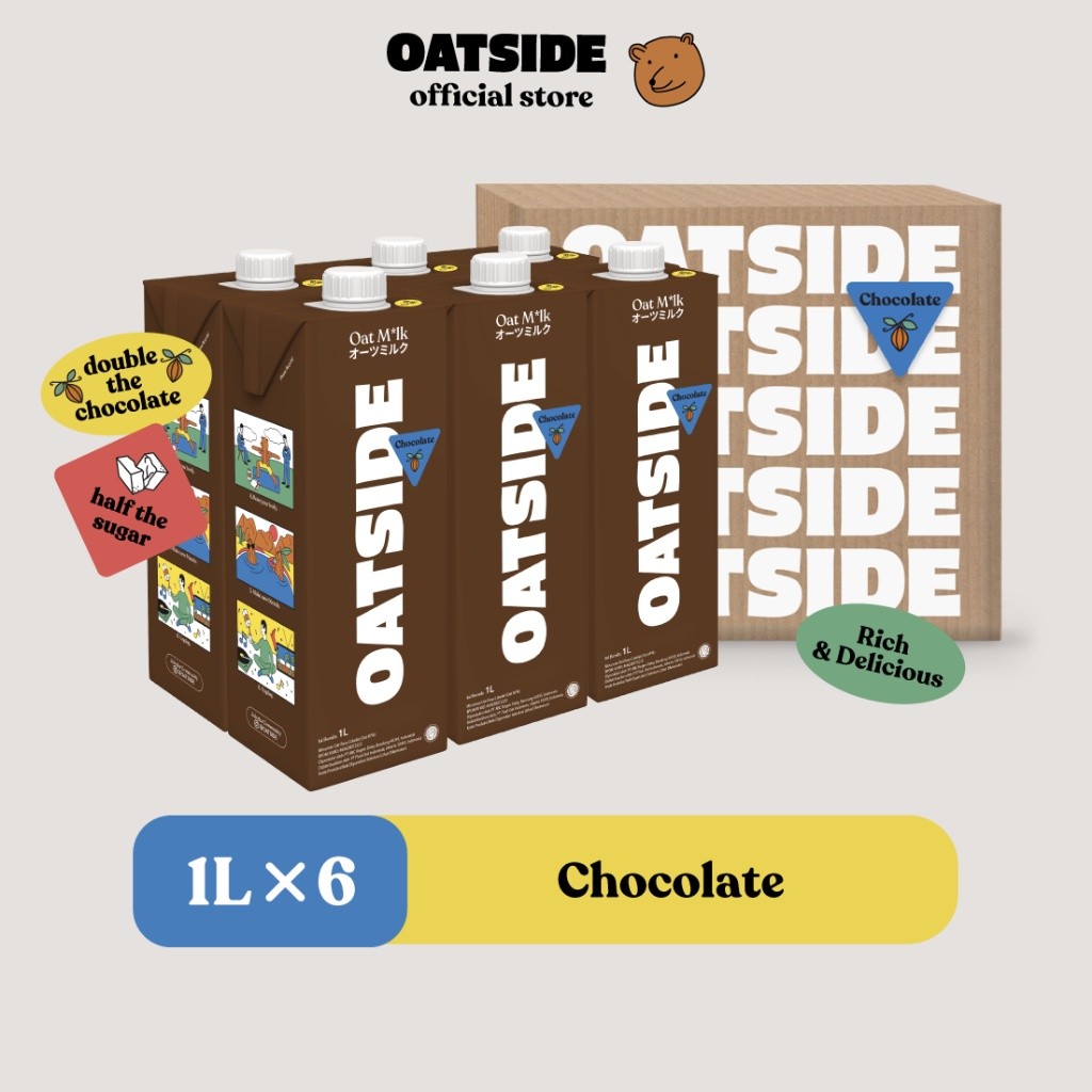 

OATSIDE Oat Milk Chocolate 1L (6 pcs) | Susu Oat Rasa Cokelat