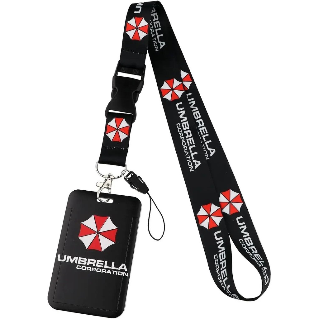 

Umbrella Corporation Logo Lanyard with ID Holder Keychain Anime Lanyard Key for ID Badges Card Holder Neck Strap