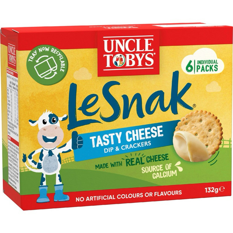 

Uncle Tobys Le Snak Tasty Cheese Dip & Crackers 6 Pack - Australia