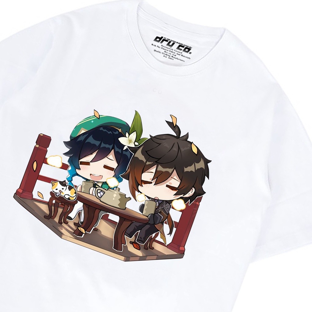 KAOS VENTI ZHONGLI / GAME ANIME GENSHIN IMPACT/-(LIYUE)UNISEX PRIA WANITA