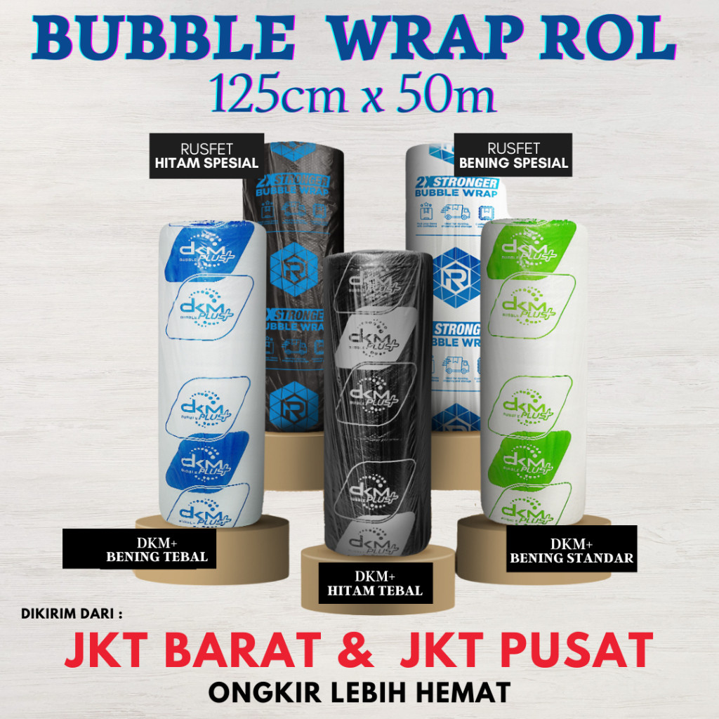 

KAYDEN STORE BUBBLE WRAP ROLL DKM+ | RUSFET | BENING | HITAM 125CM X 50M