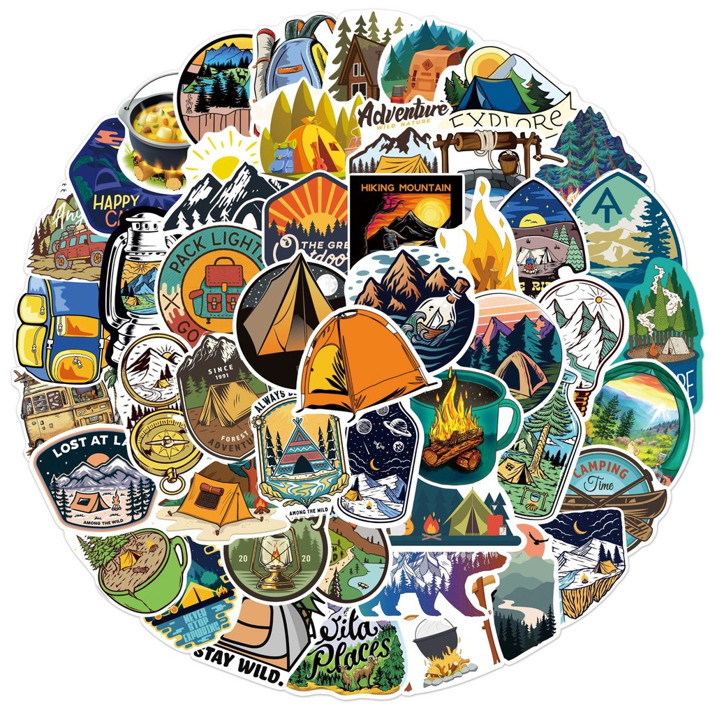 

10/30/50Pcs Outdoor Camping Waterproof Graffiti Sticker Aesthetic Decorative Luggage Laptop Phone Guitar Scrapbook Kids Stickers
