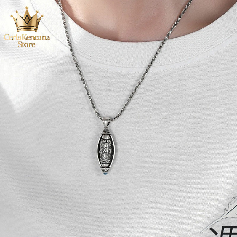 Kalung Liontin Mantra Gantulan Rantai Kalung Hindu Gantungan Pria Keren