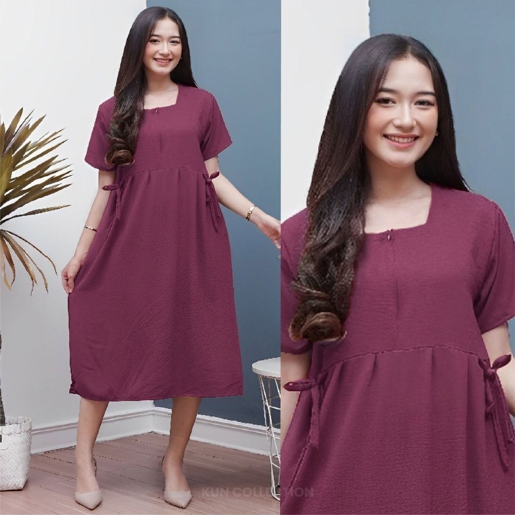 PROMO ISI 3 Adira Dress Tali samping Daster Kekinian Santai Crinkle Airflow Premium
