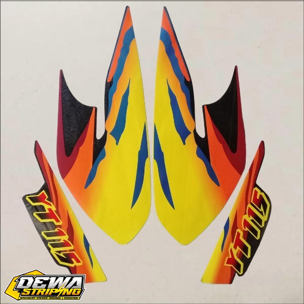 Stiker stripping striping decal graphic Yamaha trail YT115 YT 115 model original ori orange kuning