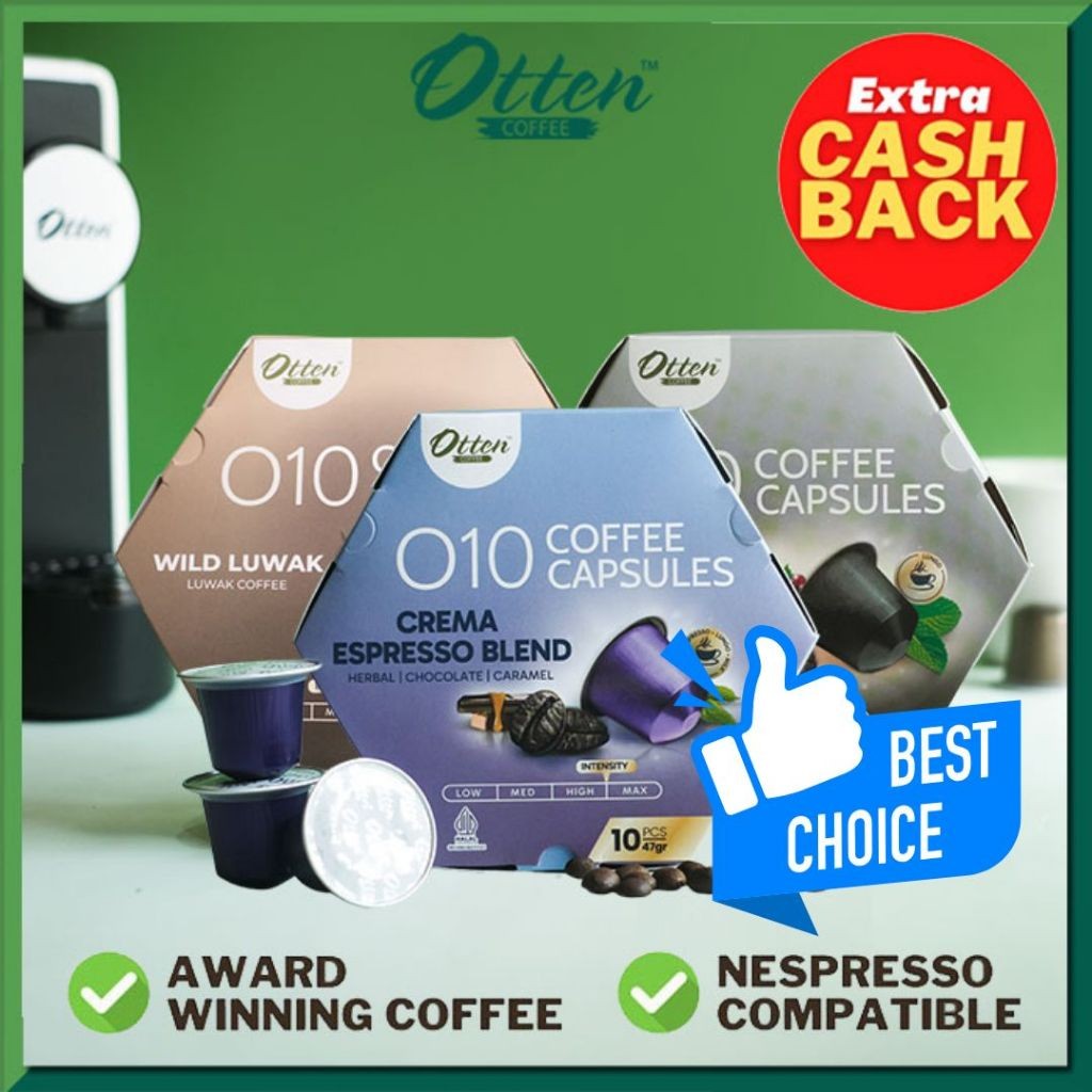 

Otten - O10 Coffee Capsules / Kopi Kapsul Kompatibel dengan Opresso / Veloce / Froth Master / Retto Forest Green / Morning Machine / Nespresso Coffee Capsule Machine Compatible