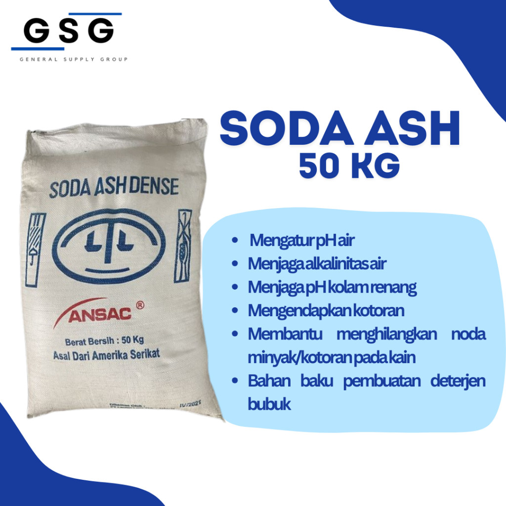 

Soda Ash / Abu Soda / Natrium Karbonat / Na2CO3 50 kg