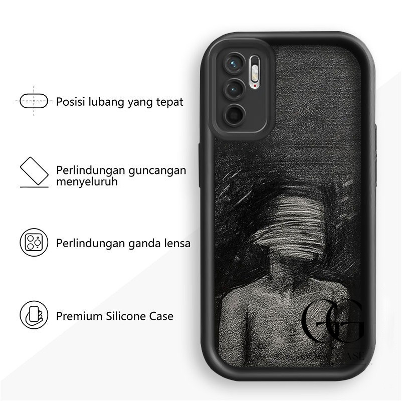 Casing Kompatibel Untuk iPhone 11 Lukisan misterius potret abstrak 7plus 8plus x xr xs max 11pro 12 