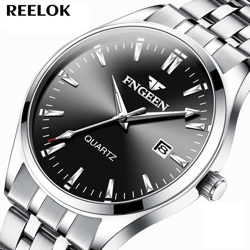 FNGEEN 2111 Jam Tangan Pria Original Anti Air Luxury Stainless Steel Fashion Quartz Watch Terbaru
