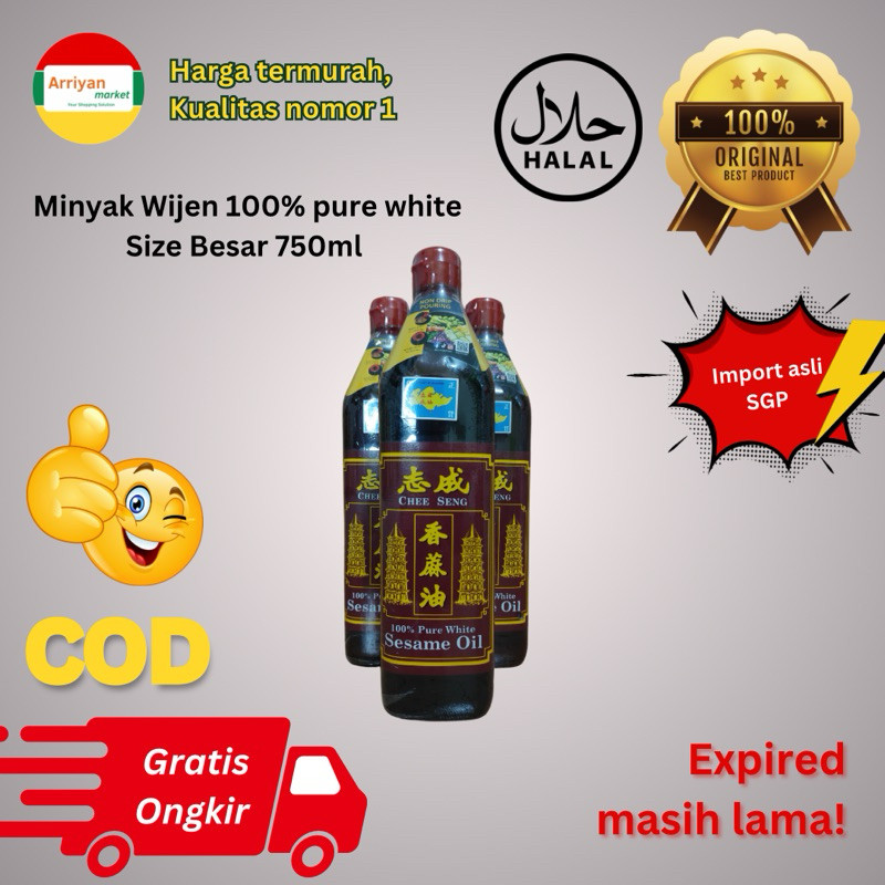 

READY [BOTOL GEDE / BESAR ] HARGA TERMURCE Chee Seng White Sesame Oil Minyak Wijen Putih SG 750ml