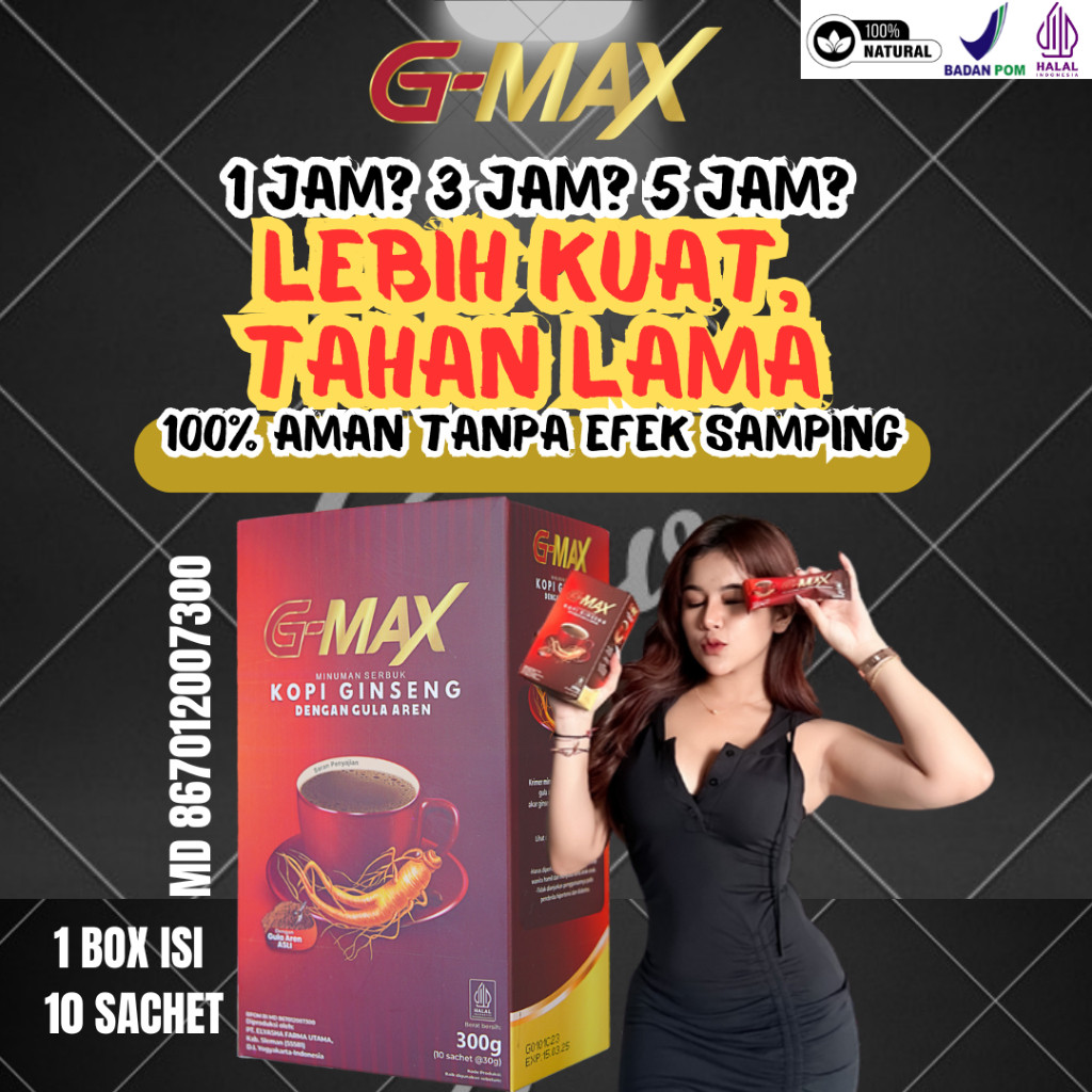 

G-MAX Kopi Ginseng Kopi Stamina Pria Sederunjuk Dengan Camping 300g