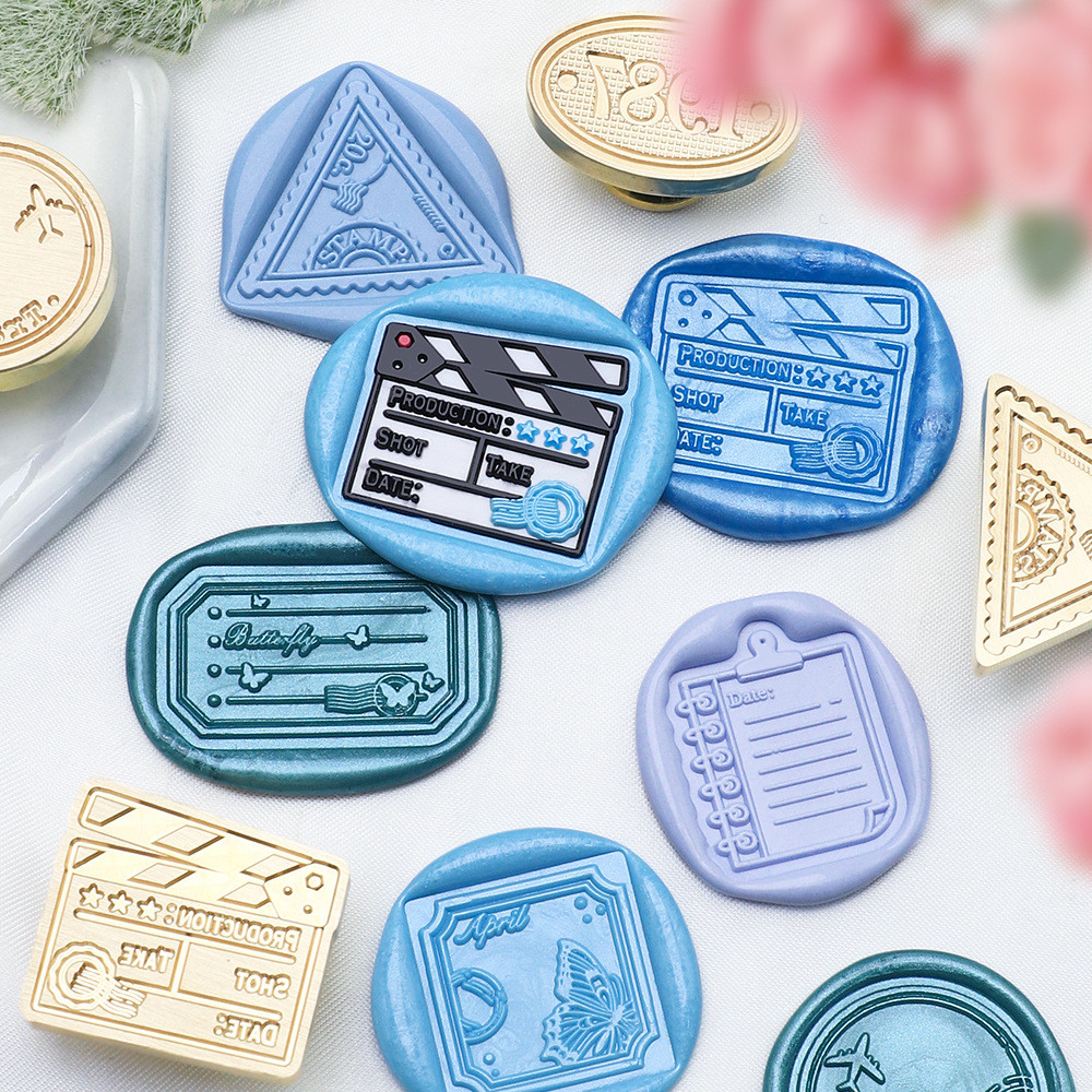 

Square Wax Seal Stamp Film Film Photography Music Box For A Copper Head Envelopes Wedding Invitations Scrapbooking