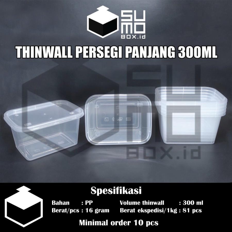 (ISI 25PCS) Thinwall Sumobox Persegi Panjang 300ml