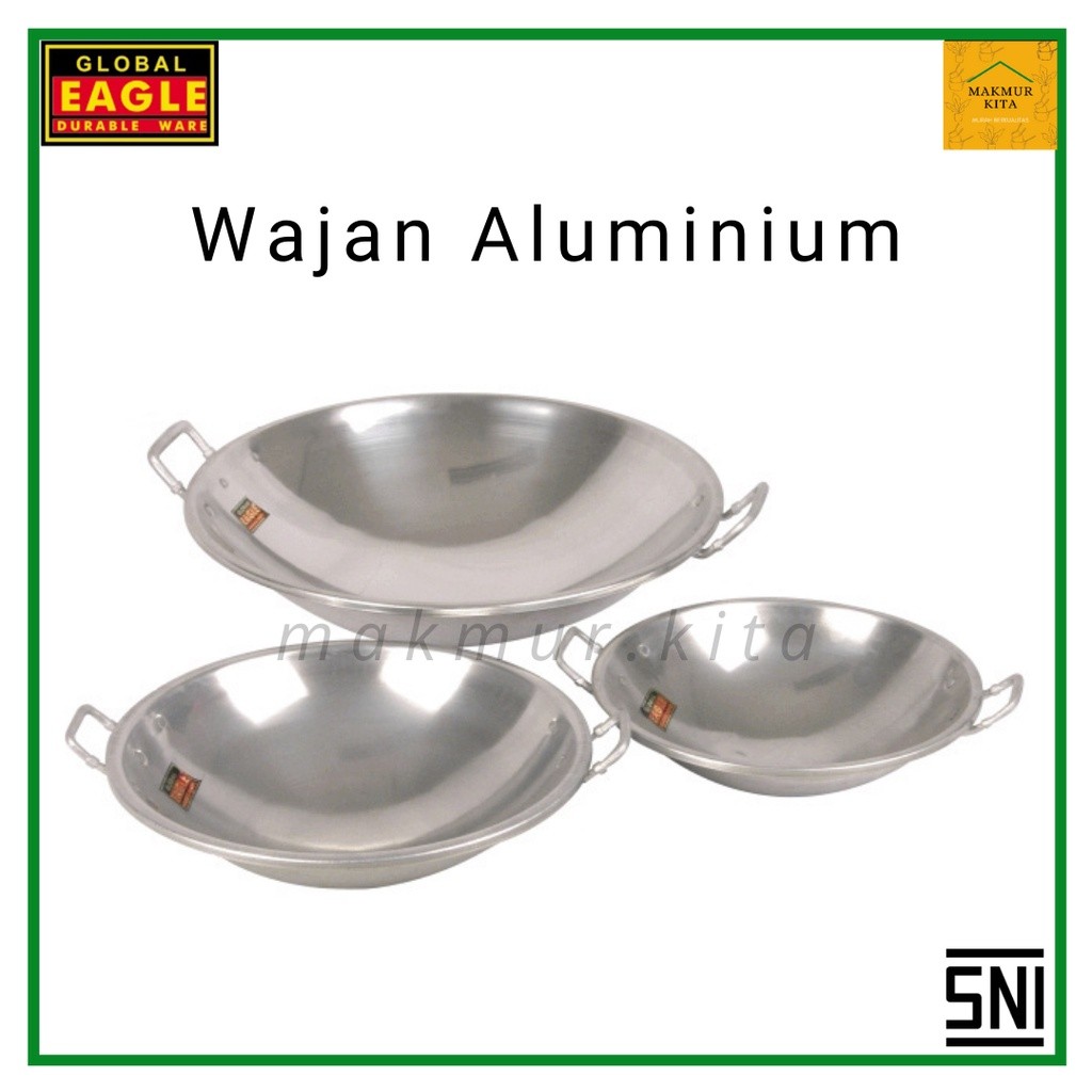 Wajan Penggorengan 26 28 30 32 35 38 41 46 50cm Aluminium Global Eagle / Wajan Aluminium Jawa Maspio