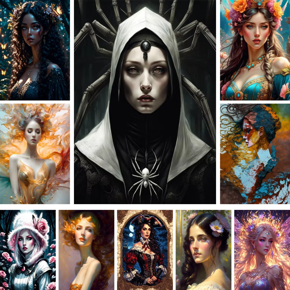 

Portrait Women Art Paint By Number Canvas Cross Stitch Kit Crafts Supplies For Adults Wall Art Child's Gift Wholesale 2024 NEW