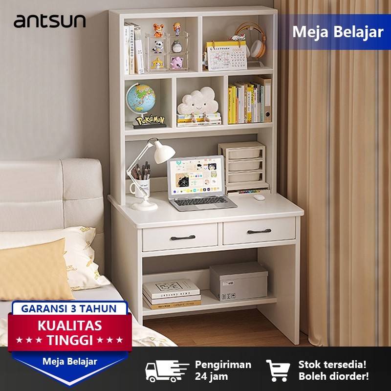 

antsun-Meja Kantor Serbaguna/Meja Belaja dengan Rak Buku /Meja Komputer/Meja Kerja Multifungsi