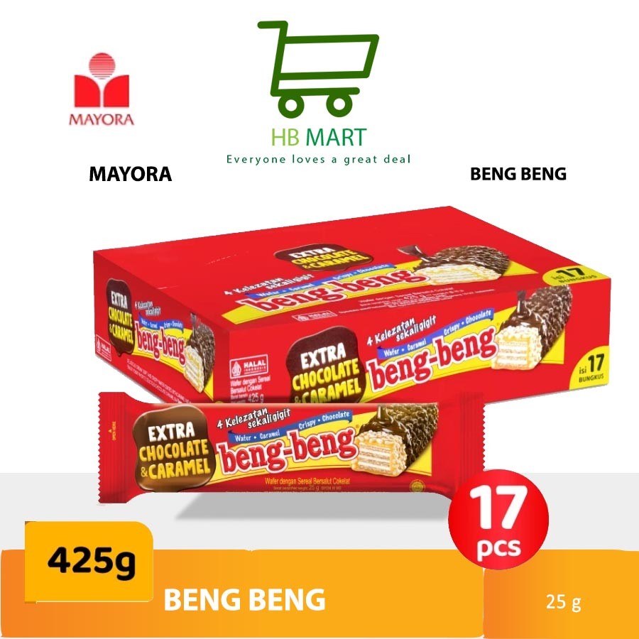 

KEMASAN BARU Beng Beng Chocolate Crosp Wafer isi 17 / Snack Beng Beng / Makanan Ringan Anak / BENG BENG REGULER COKELAT 17 Pcs @25Gram 1 pack