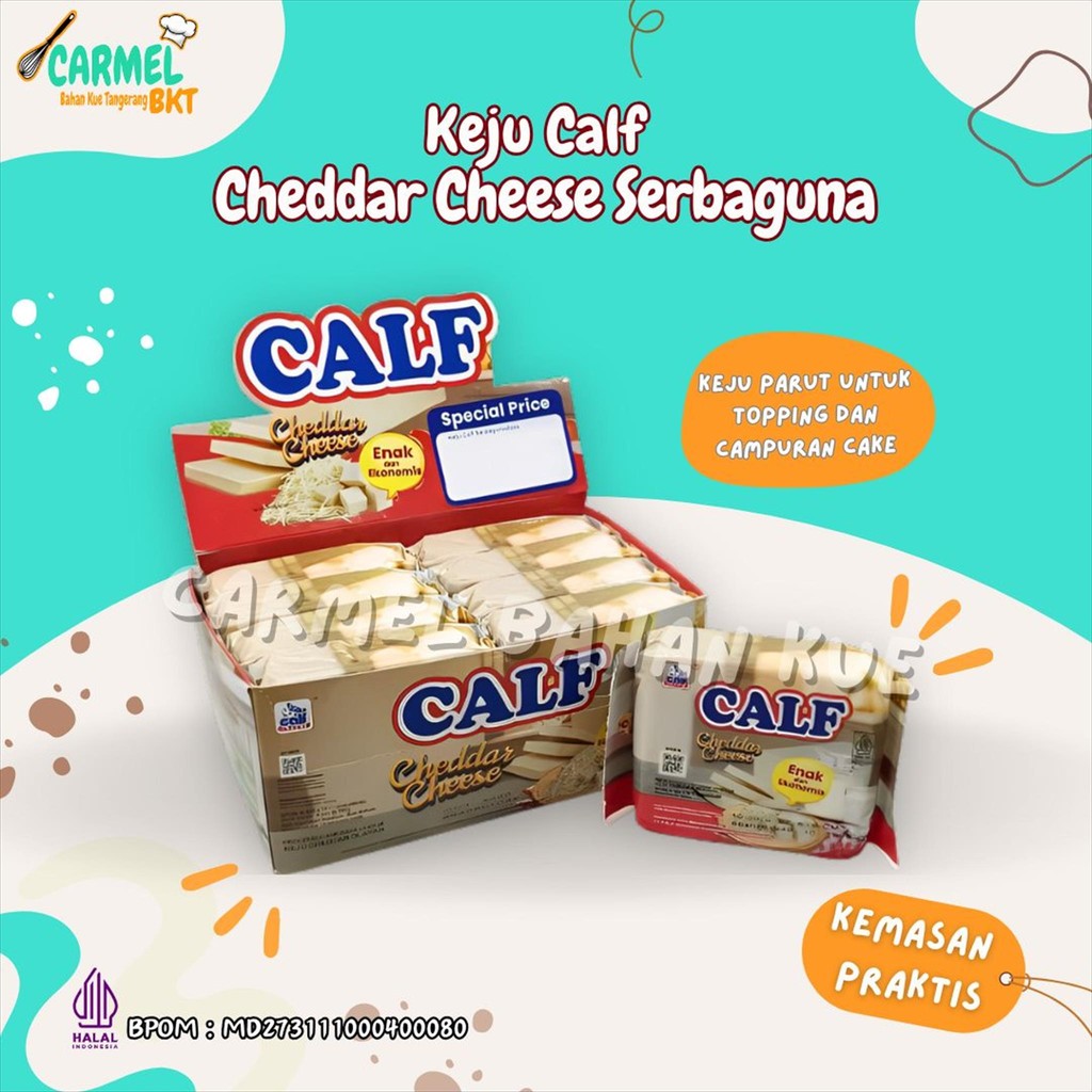 

Keju Calf Serbaguna 200gr (1box 8pcs) - Cheddar Cheese