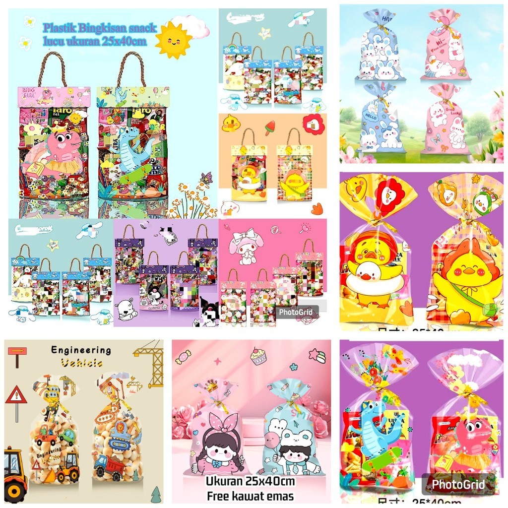 

(Delin) 50Pcs Kantong Snack Ulang Tahun Plastik Kue Mermaid Kartun Lucu Plastik Bingkisan Anak Ulta Plastik Snack Putri Duyung