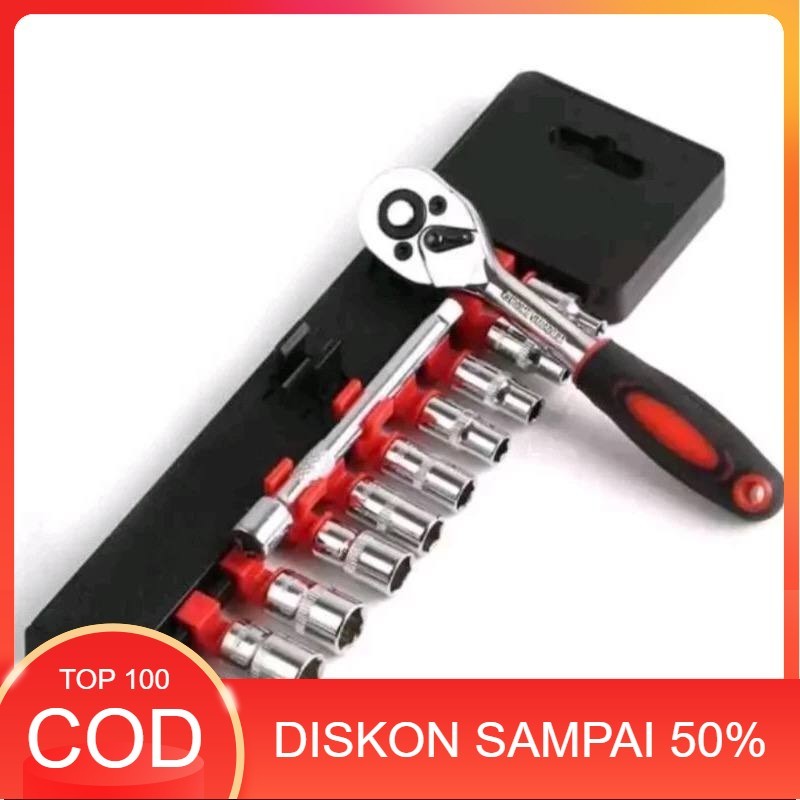 Kunci Shock 12Pcs Drive Socket 1/4 Inch Socket Wrench Set Kunci Ring Pas CR-V