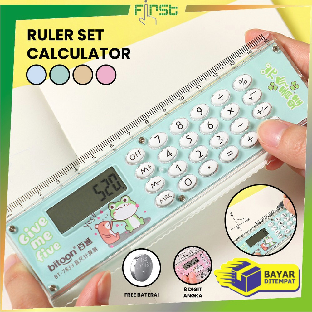 

COD FH-A65 Kalkulator Penggaris Karakter 2IN1 Mini Portable Multifungsi / Kalkulator 8 Digit Penggaris 15cm / Perlengkapan Sekolah Anak Praktis / Ruler Set Calculator Import SALE