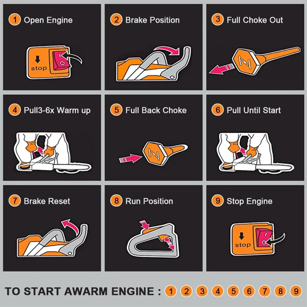 HEMAT REAIM Chainsaw Cordless 20 Inch 52CC senso Gergaji Mesin 2 / 4 Tak Untuk Mesin Potong Kayu **