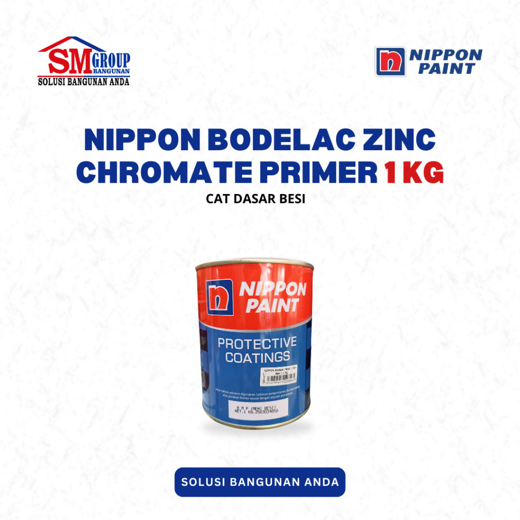 NIPPON PAINT Bodelac Metal Primer (Meni Besi) 1 Kg | Cat Dasar Besi Nippon Bodelac Metal Primer