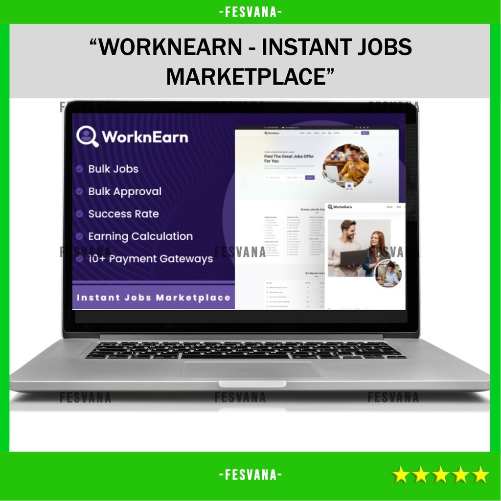 SOURCE CODE APLIKASI WEB WORKNEARN - INSTANT JOBS MARKETPLACE D281 FESVANA