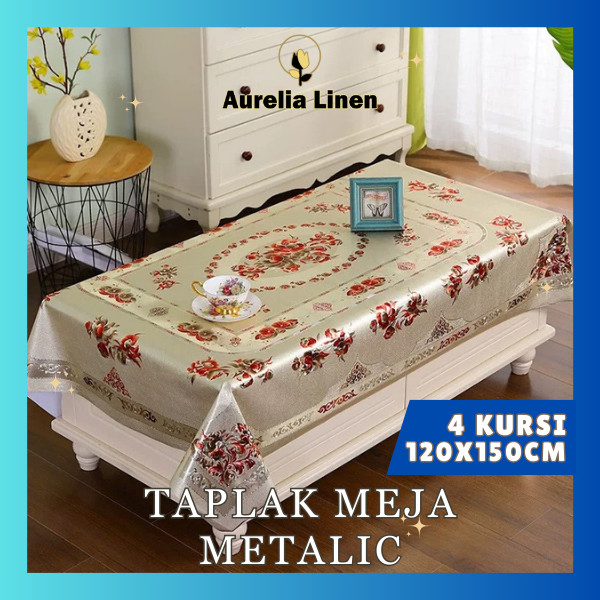 Taplak Meja Ruang Tamu Motif Emboss Metalic Uk 120x150cm  / Taplak Meja Ruang Tamu Persegi Panjang P