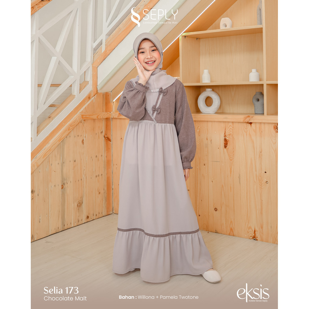 Baju Sarimbit Lebaran Keluarga Gamis Polos Anak Selia 173 Dress Muslim Lebaran Anak Original By Sepl
