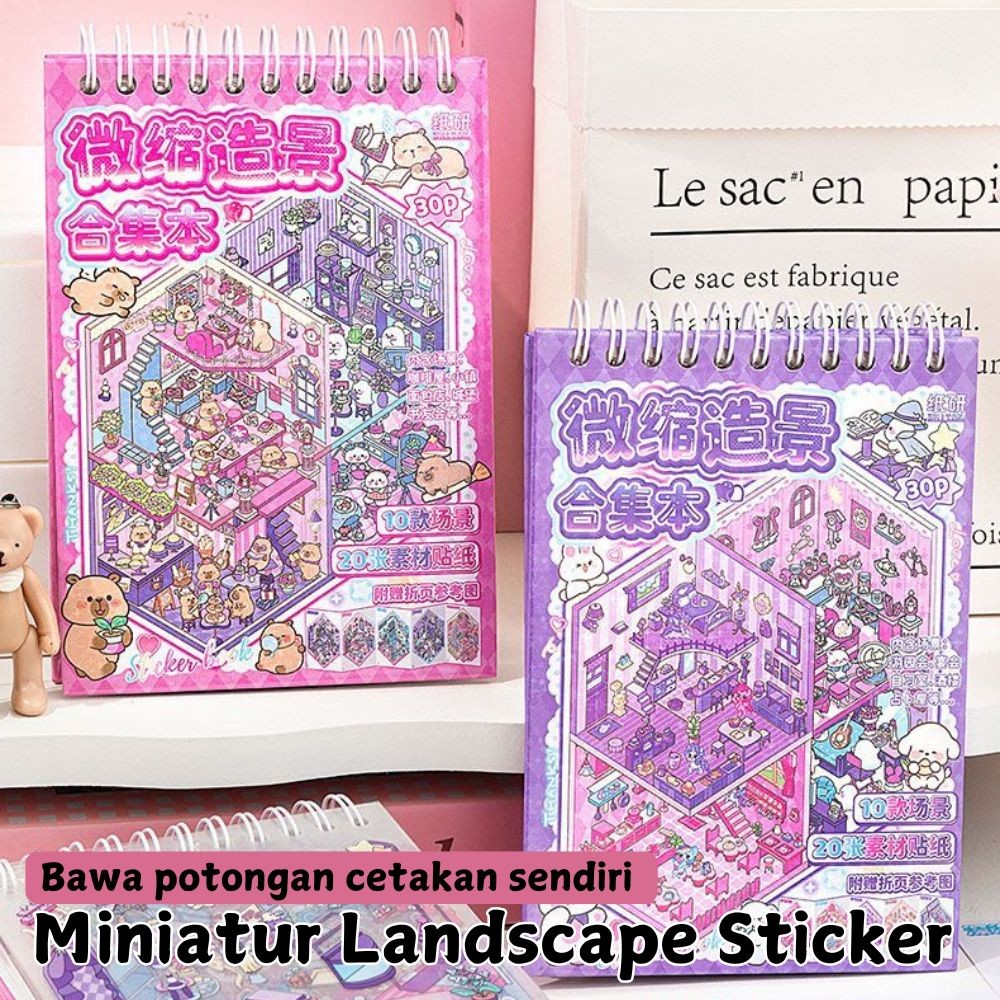 

Koleksi Stiker Simulation Scene Stickers Diy Landscape Collection Miniature Scene Material Book
