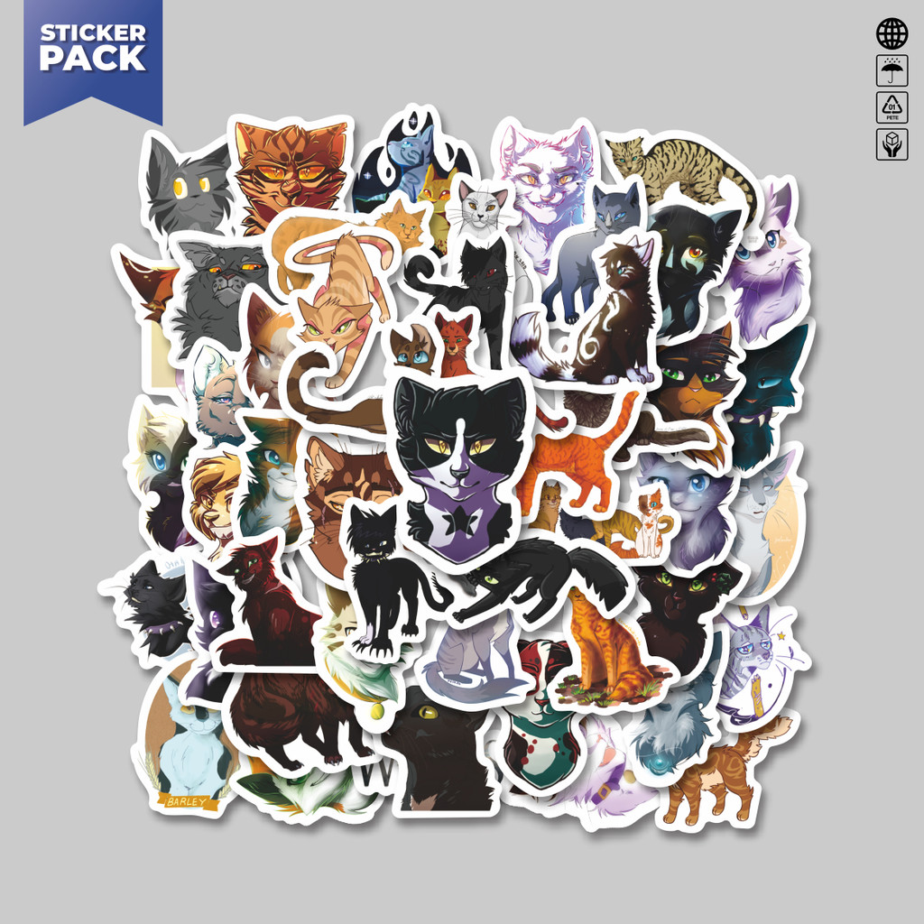 

[100PCS]Stiker Pack Stiker Hewan Warriors Cats [Prajurit Kucing] Aesthetic Vinyl Anti Air Dekorasi Sticker Laptop Buku Journal Koper Helm Casing HP Gitar Helm Skateboard