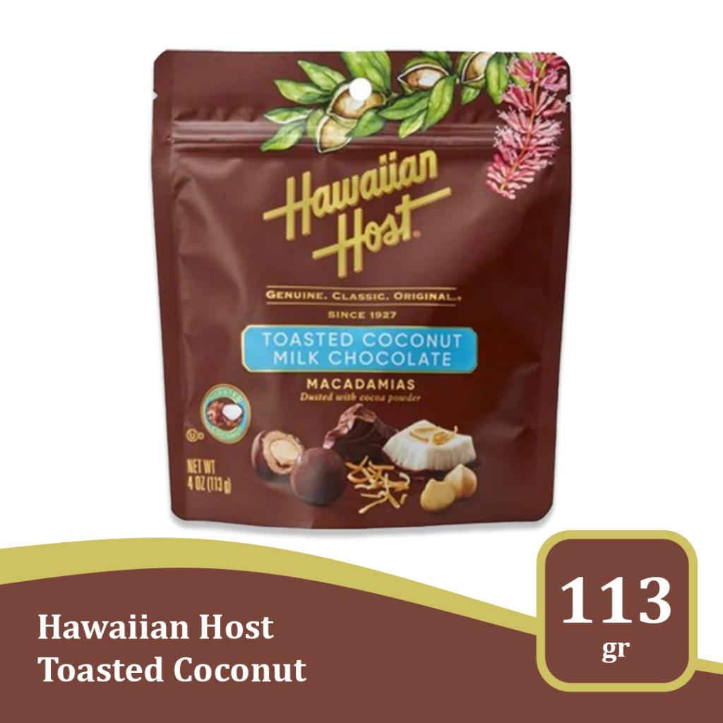 Hawaiian Host Toasted Coconut Milk Chocolate with Macadamias – 113gr